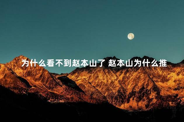 为什么看不到赵本山了 赵本山为什么推出央视